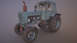 Tractor MTZ-80 Game Ready tractor, vehicle, gameready