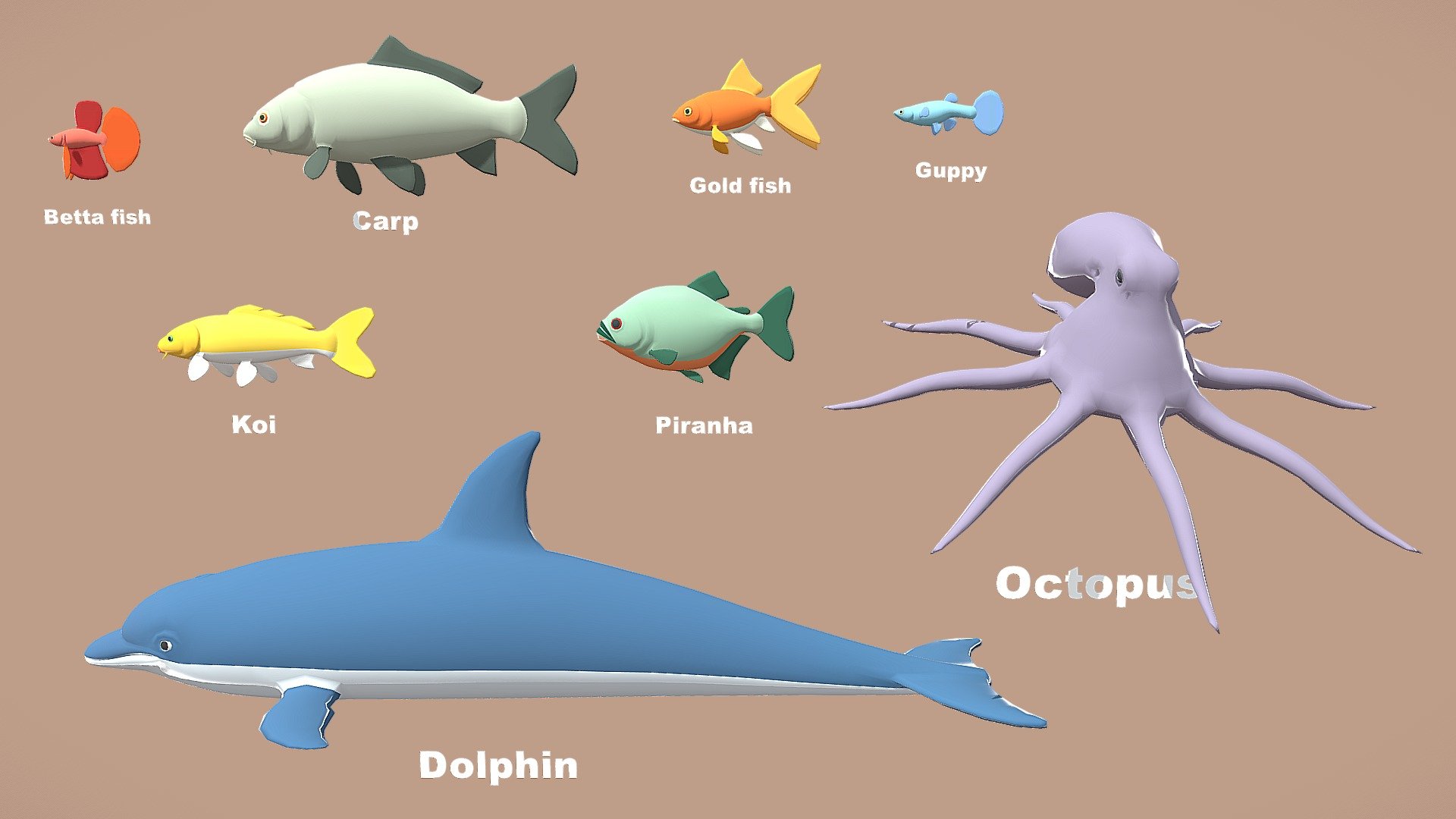 The ultimate collection of most popular domestic animals base meshes is here! The collection is suitable for game projects, cartoons, print models&hellip;
Features:




Clean topology (quads only)

Scaled to animals' real size 

Symmetrical with the origin point at the center of the grid floor (ready for mirroring) even quads distribution

Uniform number of loop cuts in each model (8 for ears, legs, eye sockets, and tails, 24 for a body)

Detailed noses/beaks and limbs (paws, hooves, legs, claws)

Low polygon count (good for games and retopologizing after sculpting)

Simple color materials applied to every model 

Net ready for rigging. There is UV

Collection description:





Collection includes 8 files ( FBX ) + 1 full color texture ( PNG )




The polygon amount of the package is about 29k tris.





Buy large collections to save more than buying small: https://sketchfab.com/3d-models/animal-collection-lowpoly-pack-100-assets-bf3fb326b7454299bde2b3b01b1d9447



Thank you 3d model
