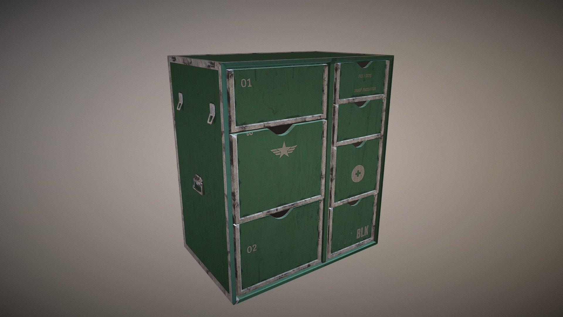 Certainly, the cabinet seems to be an excellent addition to 3D design projects and games. It's amazing to see how much attention to detail has been put into this project to make it look so realistic. with intuitive settings and accurate uv mapping. I'm sure this feature will save developers a lot of time in creating objects for their scenes. It's wonderful to see how technology is rapidly advancing to make 3D creation easier and more efficient. 

If you like this template please rate Thank you very much! - Military portable cabinet Low-poly 3D - Buy Royalty Free 3D model by Mercador 3D (@mercador_2021) 3d model