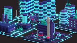 Cartoon Low Poly Sci-Fi Space City Pack universe, toon, set, chips, detail, pack, electronic, 80s, electro, illustration, scheme, retrowave, low-poly, cartoon, asset, game, lowpoly, gameart, sci-fi, space, spaceship