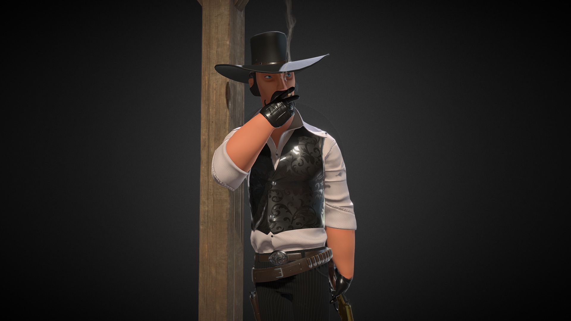 cowboy game concept, just for fun - Cawboy - 3D model by draleto 3d model