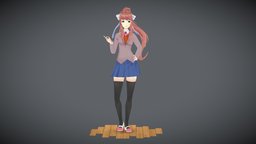 Monika Sketchfab club, literature, monika, ddlc, doki-doki, girl, anime