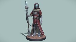w40k techpriest explorer fanart, miniature, explorer, figurine, scout, techpriest, admech, substancepainter, character, blender, sci-fi, characterdesign, fantasy, warhammer40k