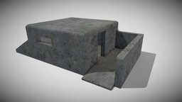 WW2 Field Bunker ww2, bunker, ready, vr, shelter, architecture, game, low, poly, war, shield
