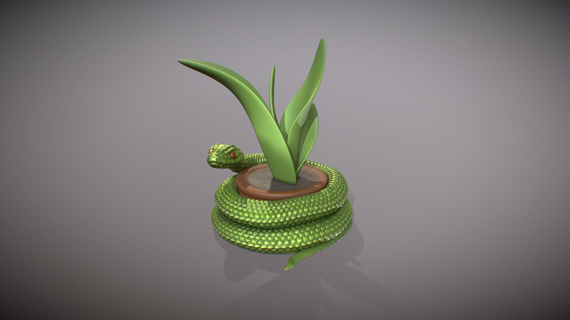 Fun coiled snake pot (Planter).  Model for 3D printing sculpted in zbrush, ideal for succulents or cacti.

The file is provided with and without water drainage hole 3d model