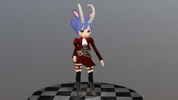 Bexy the Ibex Girl girls, girl, 3d, female, animal, anime