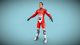 MotoGP Racer biker, motorsport, gamemodels, mobilegames, motogp, gamemodel-gamecharacter, low-poly, lowpoly, racing