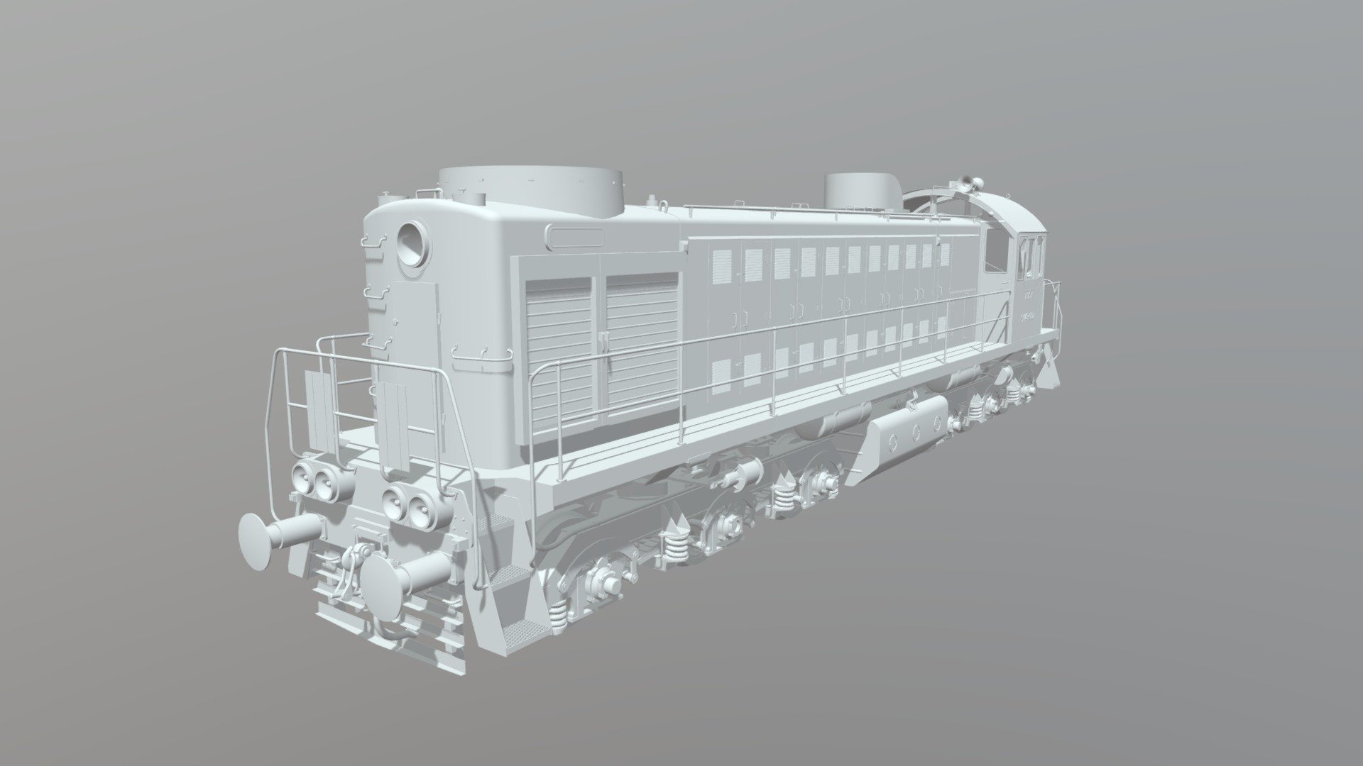 SM48 is the name for class of Soviet diesel locomotive ТЭМ2 operating in Poland for PKP.  This model is for a track width of 1435 mm.

Update - 06.01.2023 
-added lowpoly cab
-added more details
-fixed some dimensions
-mesh optimization - PKP SM48 - TEM2 (TЭM2) - 3D model by Szakal (@Grabka) 3d model