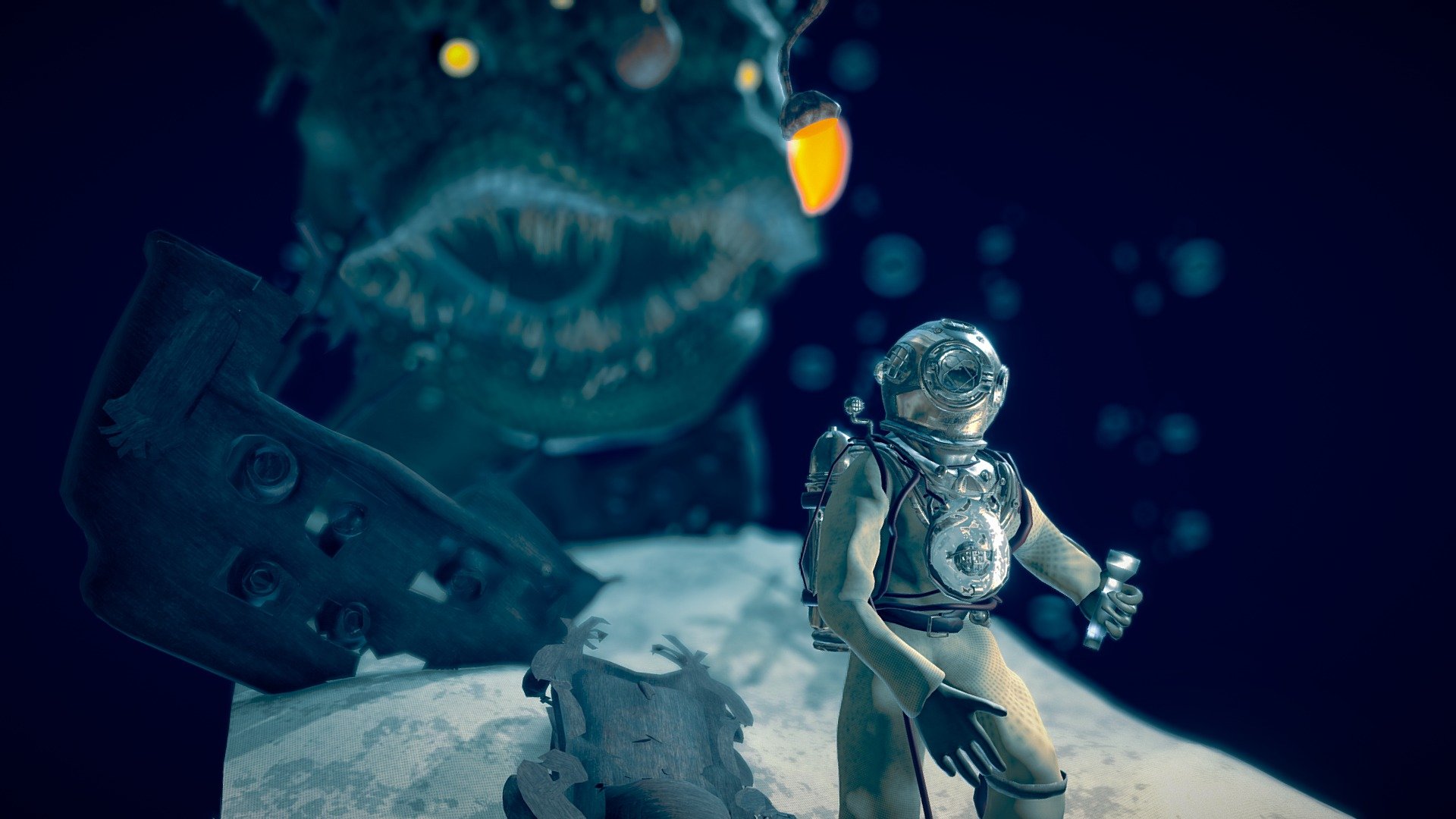 Watch your back! - Deep Sea Diver - 3D model by Annaroan 3d model
