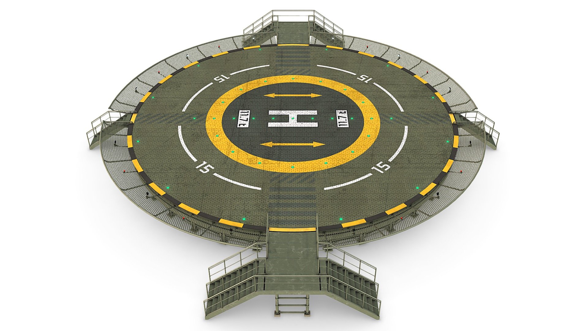 Circular Military Helipad - Circular Military Helipad - Buy Royalty Free 3D model by RealtimeModels 3d model