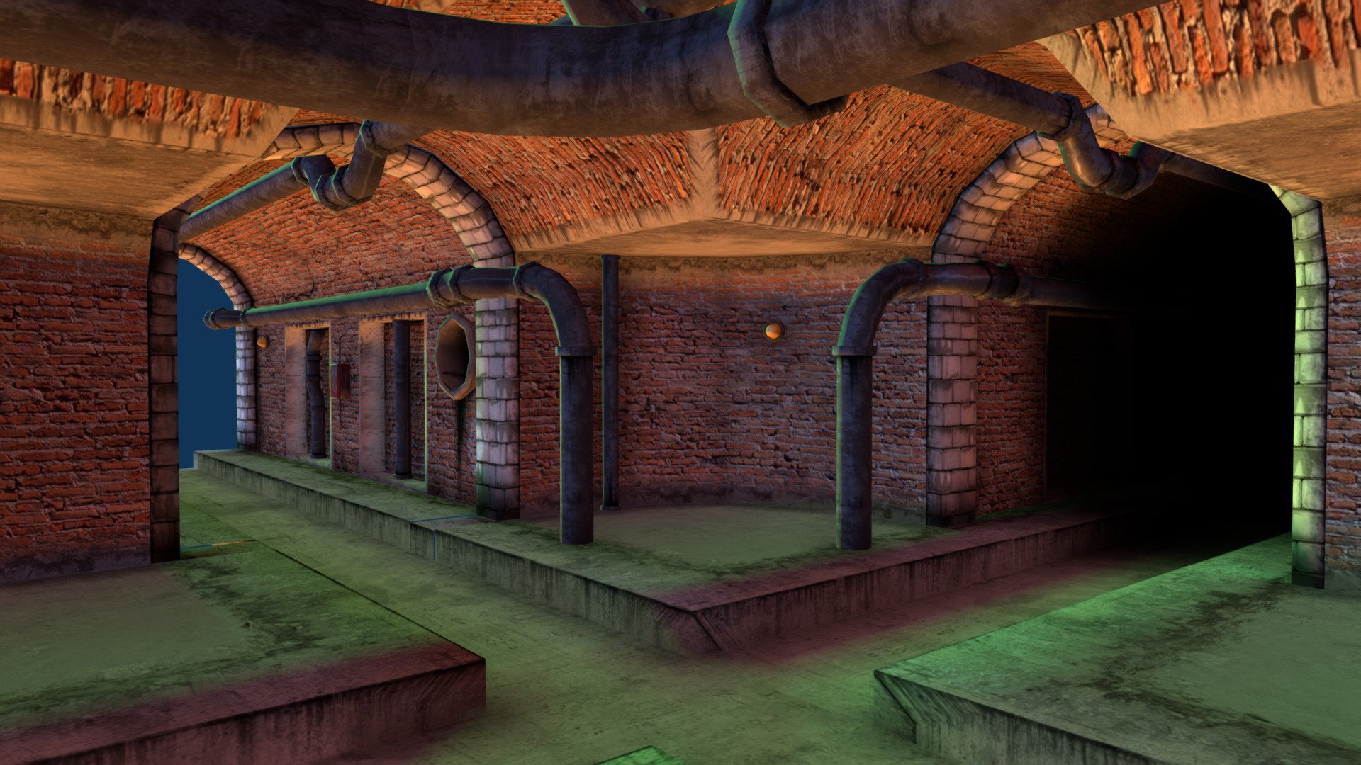 Sewer Model Low Poly

All Sewer System Map

Game ready model.

14530 tris

2048x2048 Diffuse textures map.

Multiple UV sets for lighmapping.

Parts are interchangeable to create a bigger map.
 - Modular Sewer for Games - Buy Royalty Free 3D model by FunkyRock 3d model