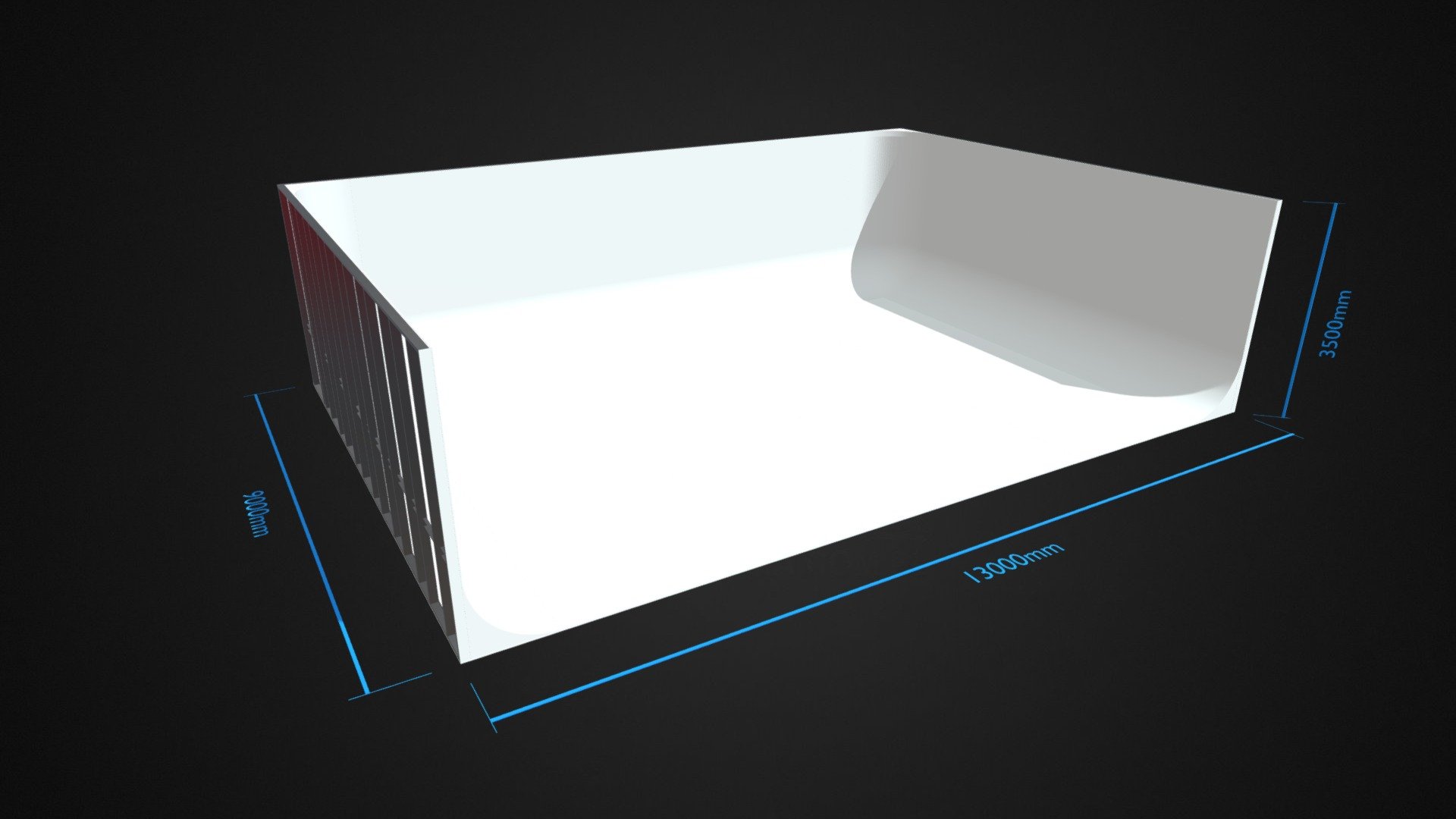 Cyc Wall U-shape 9x13x3,5m Slovakia / Martin - 3D model by blaisedesign 3d model