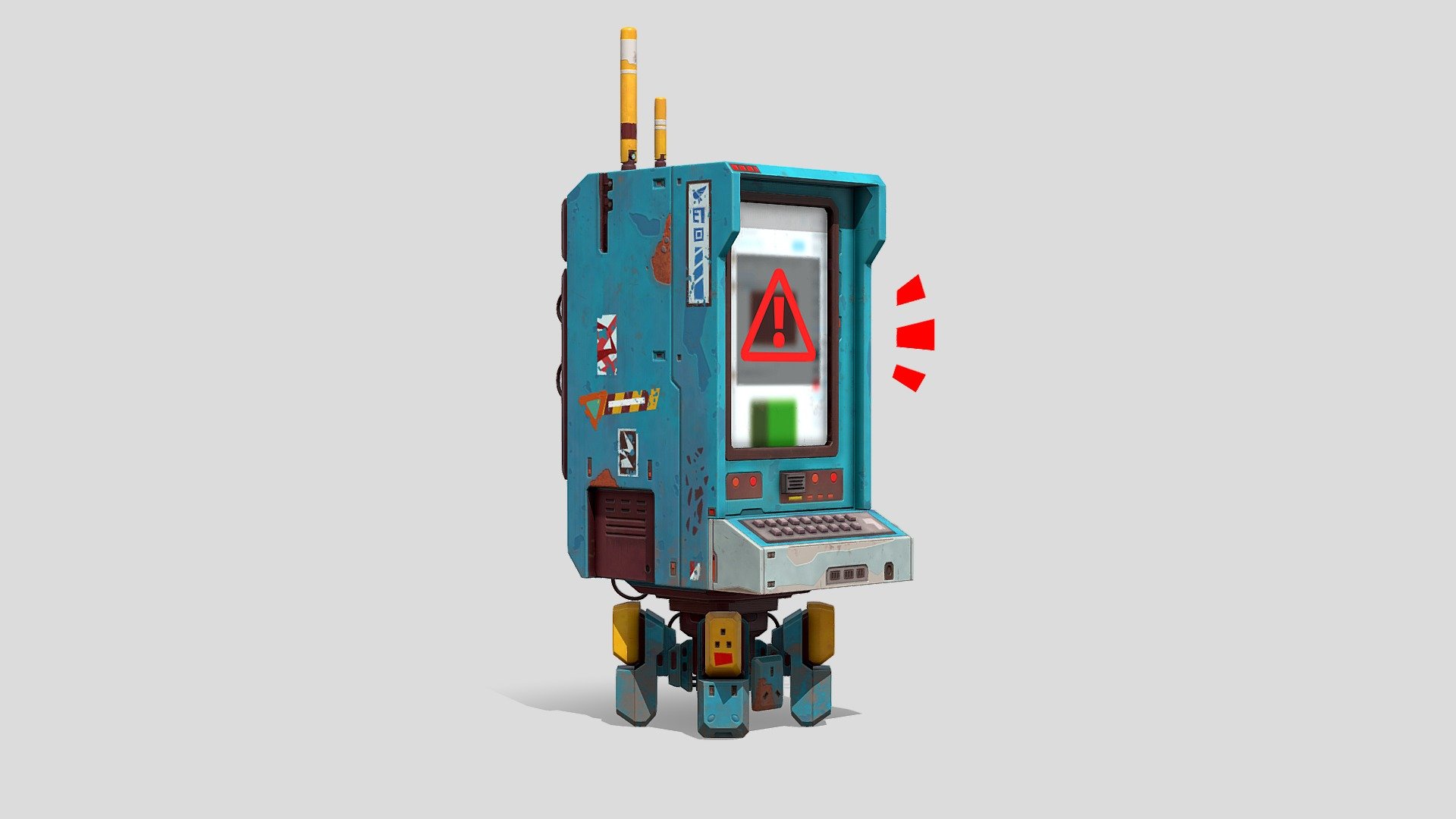 Quality renders and work process you can find on my artstation:

https://www.artstation.com/artwork/xJLdWR

The concept made by amazing artist Gareth Davis (Spudonkey)

Link to the art:

https://twitter.com/Spudonkey/status/1160226294078087168 - The Mobile Media Bot - Download Free 3D model by annzep 3d model