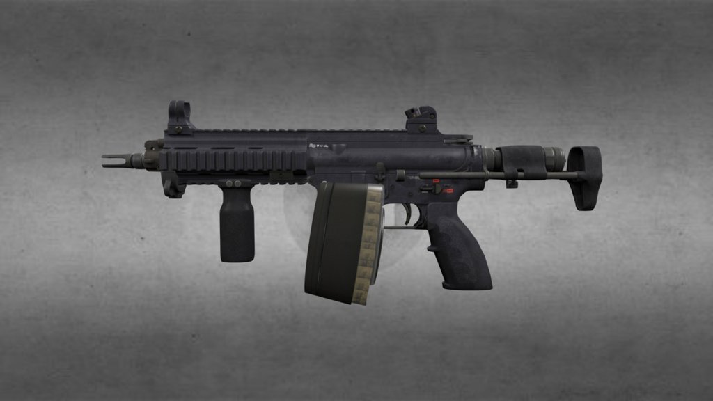 Manufactured in Europe, over 8000 miles from Australia. The SG-416c managed to travel from a german soldier, via a black arms smuggler to some rogue rebels in a jungle, all the way to a back alley behind a gas station not long from downtown Melbourne. Dirty goods and dirty money were exchanged and Sydney got this piece of bullet spewing assault rifle, equipped with an LMG drum mag. But as soon as Sydney laid her hands on it, it ceased being a SG-416c and became “Bootleg” 3d model