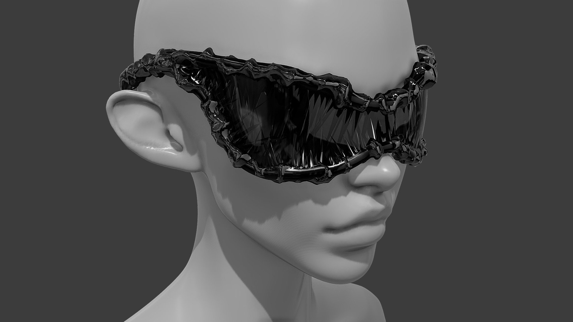 weird sunglasses - Oversized sunglasses / spikes / teeth - Buy Royalty Free 3D model by 4145K4N 3d model