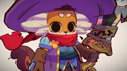 Neko Mage charactermodel, cartoon, game, stylized