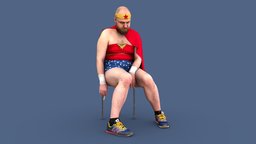 The Hero We Deserve comics, people, sitting, superhero, artist, actor, cosplay, joke, wonderwoman, dressingroom, man, male, dragshow