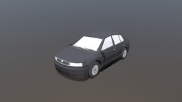 Low Poly Family Car topology, sedan, family, skoda-octavia, low-poly-blender, family-car, car, scoda