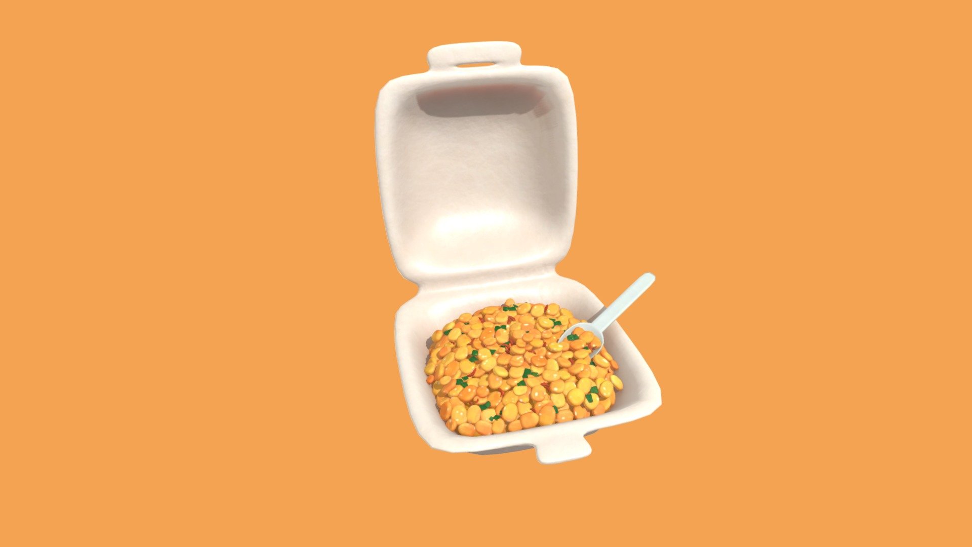 Corn stir-fried with butter, salted shrimp and green onion. One of the most popular street food among Vietnamese teens 3d model