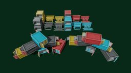 Stylized Modullar Container Asset Pack tower, red, rpg, mech, future, platform, prop, shooter, dock, floor, pack, mecha, metal, map, box, station, yellow, mobilegame, envrionment, resourcepack, battlegrounds, modullar, battleroyale, cartoon, pbr, lowpoly, scifi, gameasset, ship, stylized, blue, container, war, bridge