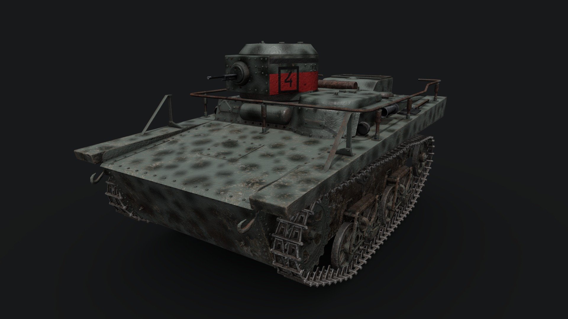 Soviet floating tank T-37RT, radioified version.
Советский плавающий танк Т-37РТ, радиофицированная версия 3d model