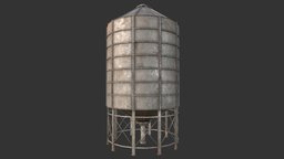 Silo 6 B PBR storage, landscape, exterior, silo, rusty, big, huge, farm, old, farming, silos, countryside, substancepainter, substance, pbr, structure, decoration, industrial