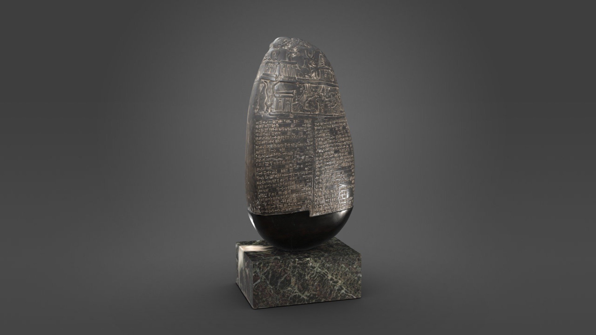 Le premier objet cunéiforme introduit en Europe.




Nature du document : stèle de donation-kudurru.

Nom: « Caillou Michaux ».

Provenance : Mésopotamie, Irak.

Conservation : Cabinet des Médailles et des Antiquités, BNF, France.

N° d’inventaire : Chabouillet no. 702.

Dimensions : 46 cm x 20 cm et 22 kg.

Matière : pierre.

Découvreur : André Michaux.

Lieu de découverte : Au sud de Bagdad, au bord du Tigre, à proximité des ruines de l’ancienne Ctésiphon, lieu-dit Taq Kasra, Iwan de Chosroês. (arche de Chosroês)

Ecriture : cunéiforme.

Langue : akkadien, dialecte médio-babylonien.

Iconographie : 22 symboles divins.

Période : Dynastie babylonienne d’Isin II.

Règne : Marduk-nadin-ahhe, roi de Babylone (1099-1082).

Numérisation Summum 3D

En savoir plus : 
archeologie.culture.fr/proche-orient - Caillou Michaux "Kudurru". BnF - 3D model by Grands sites archéologiques (@archeoculture) 3d model