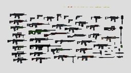 Low poly Colored Liberator gun pack low-poly-model, low-poly, blender, blender3d, gun, guns, gunpack, gunpacks