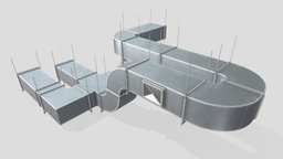Industrial Modular Vent System vents, ventilation, asset, game, pbr, modular, noai