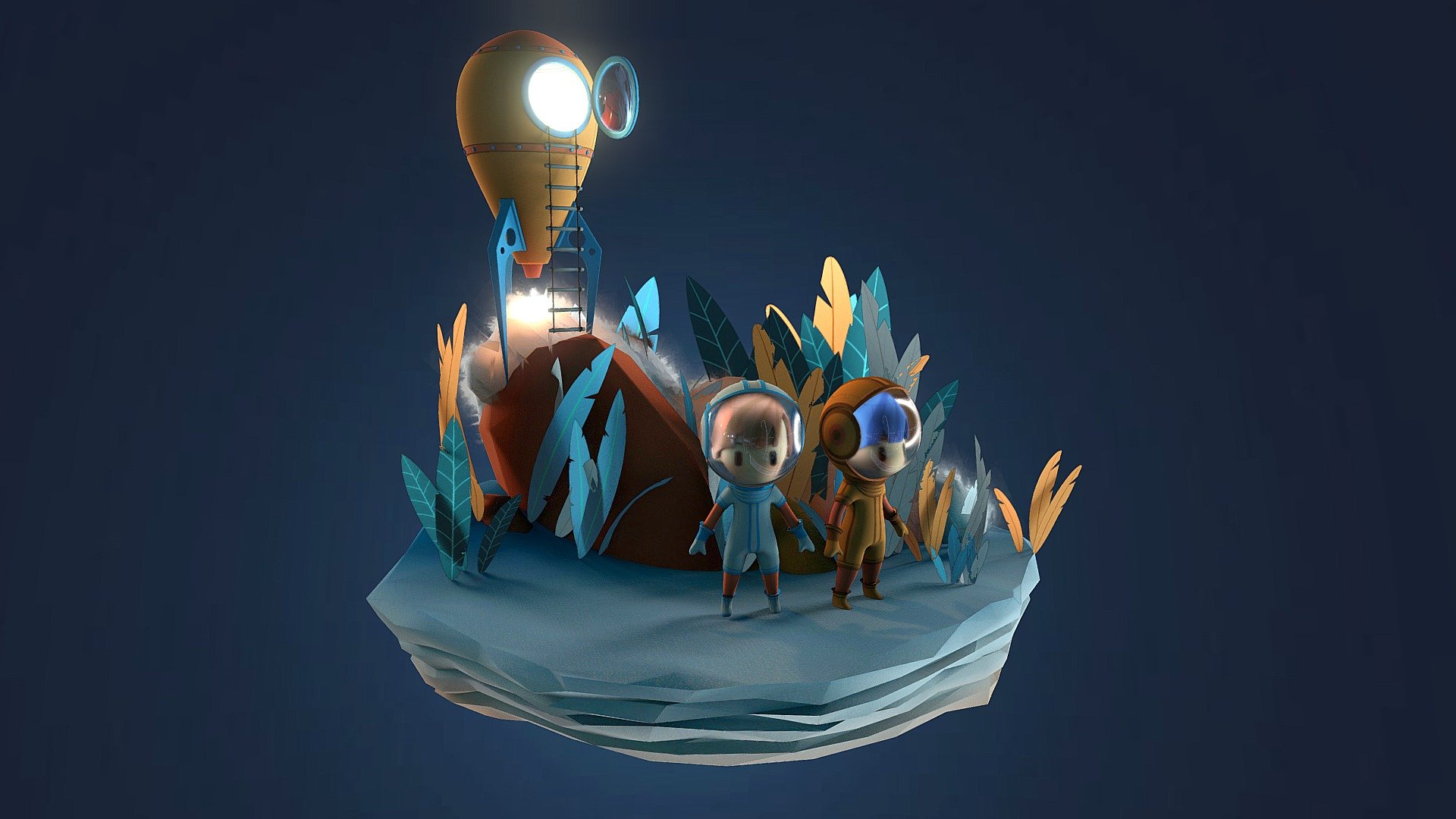 We are writing a children’s book where two friends gradually lose each other when they discover the digital world. The book has 2 parallel worlds: The main story (the printed pages) and an Augmented Reality overlay that shows the characters’ point of view in terms of imagination and the digital world they experience 3d model