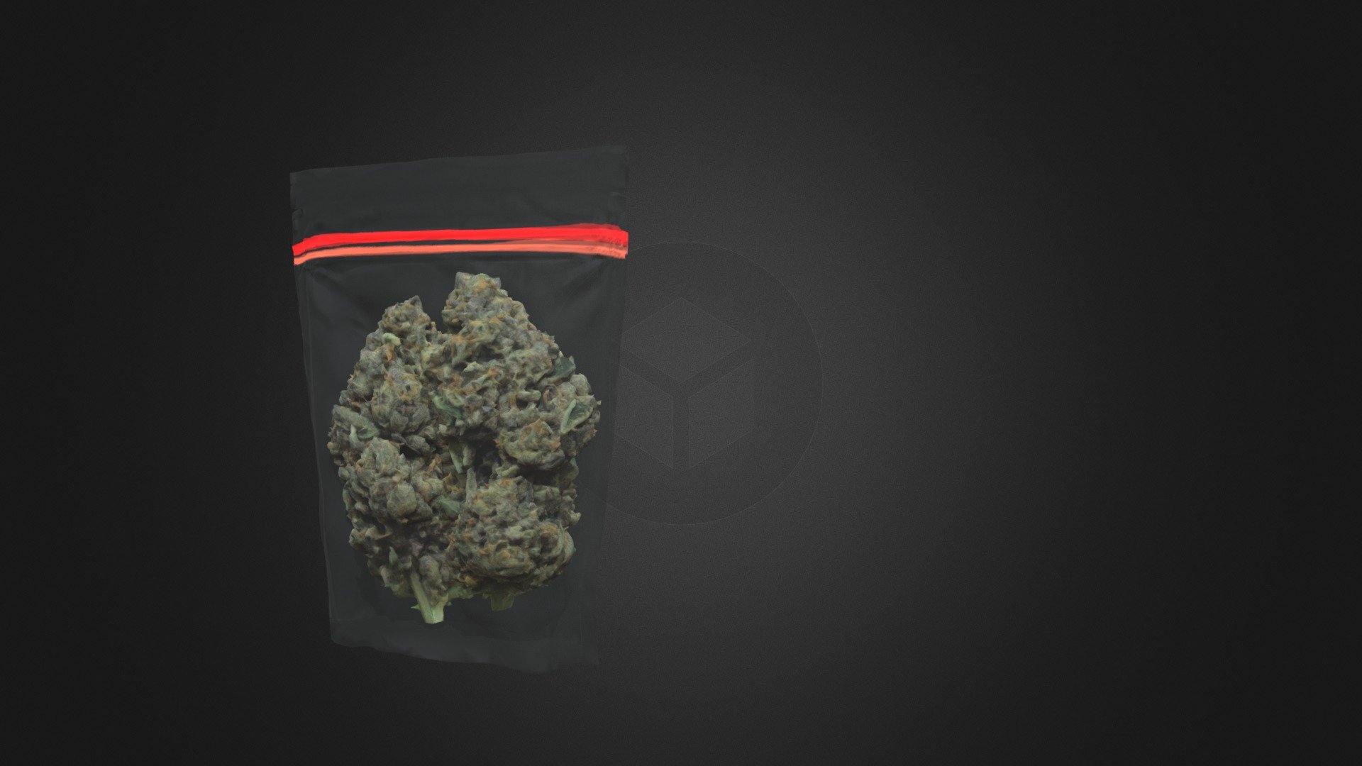 this is weed that is inside a bag - Weed In A Bag - Download Free 3D model by Supervigy 3d model