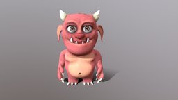 cartoon devil red, cute, little, orc, devil, character, cartoon, fantasy, evil