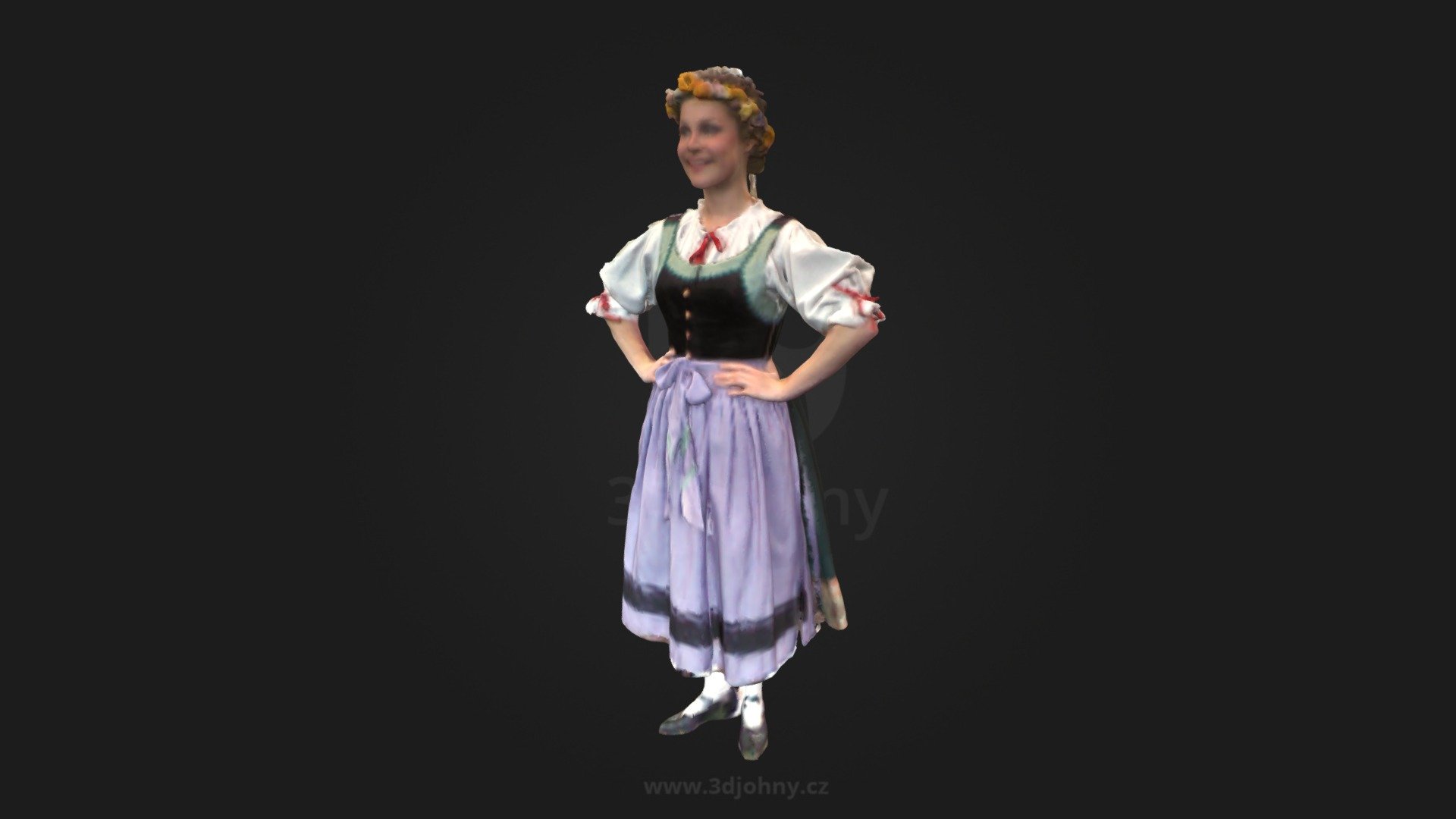 A member of German folklore group captured during International Folklore Festival in Sumperk, Czech Republic 2014

Členka německého folklorního souboru naskenovaná během Mezinárodního folklorního festivalu v Šumperku, ČR 2014 - Laura (Germany) - 3D model by 3djohny 3d model