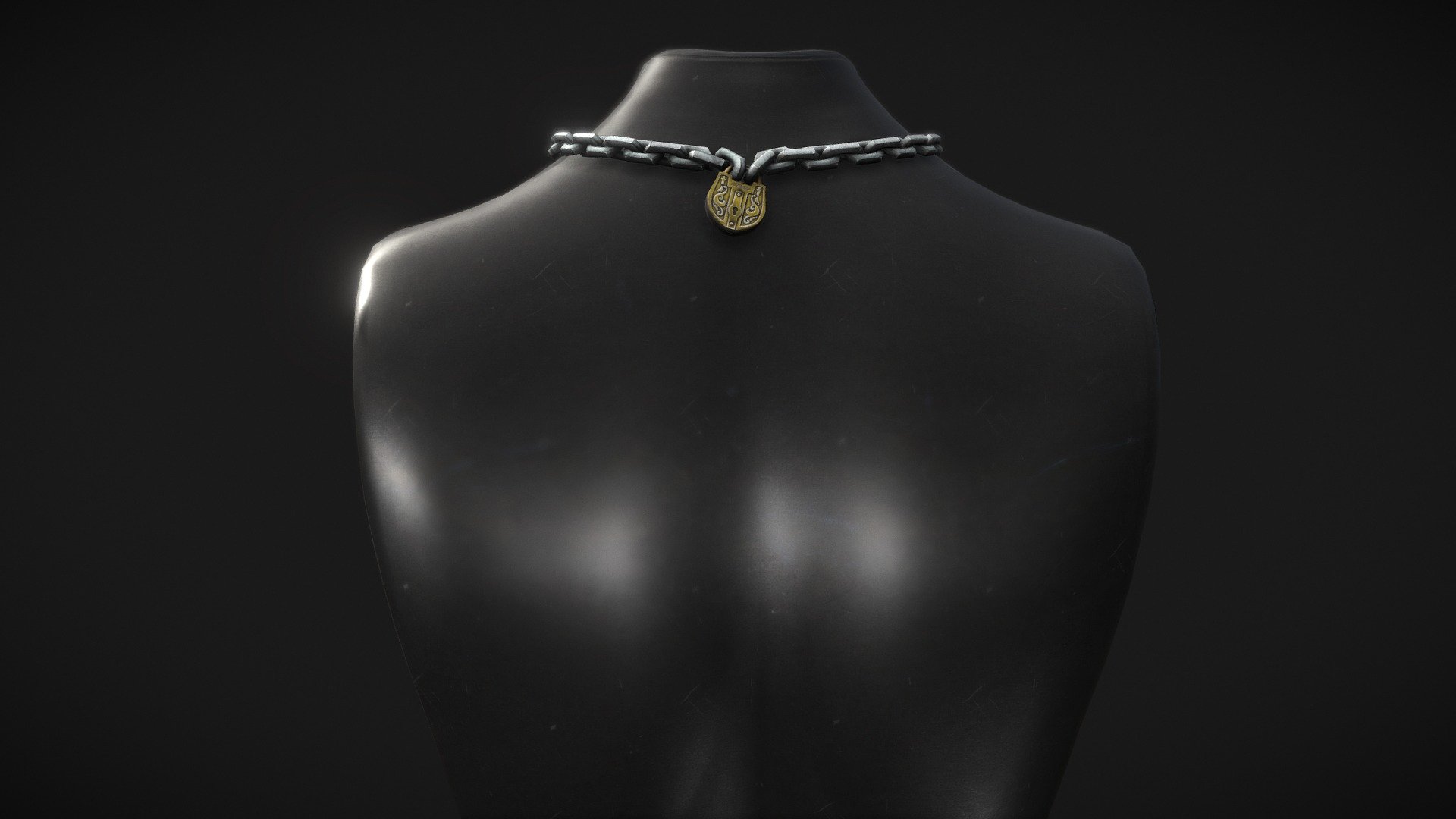 2nd Project for amias brand in Second Life - amias - Thick Chain Necklace with PadLock - 3D model by imlon 3d model
