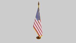 Indoor U.S. Flag (low poly) us, flag, indoor, america, united, states, 28, 280, 281, 282, low-poly, blender, lowpoly, low, poly, interior