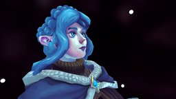 Ice Climber snow, adventurer, original-character, character, low-poly, girl, blender, hand-painted, fantasy