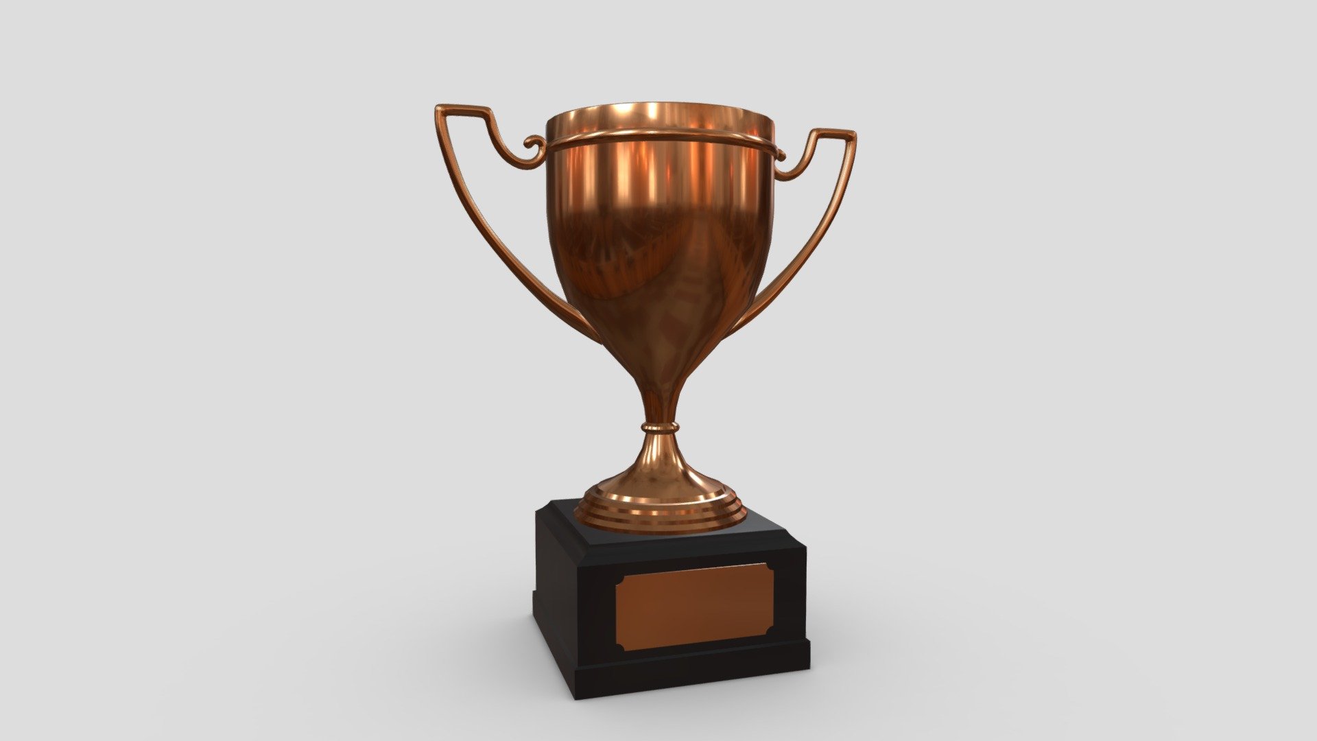 low poly 3d model of golden trophy with ungraved plaque - Trophy for champions - Buy Royalty Free 3D model by assetfactory 3d model