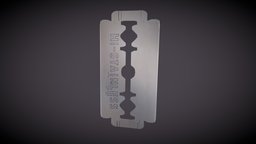 PBR Low Poly Double Edge Razor Blade edge, razor, metal, stainless, shaving, pbr, low, poly, blade, steel, dobule