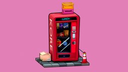 Vending Machine | Low Poly, Cartoon food, red, games, lp, vending, brasil, pink, snack, machine, lunch, rosa, desenho, vending_machine, vermelho, low-poly, cartoon, 3d, lowpoly, blender3d, animation, 3dmodel