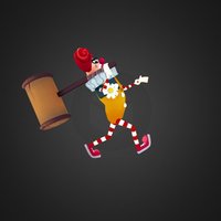 Clown scene, clown, heroes, walk, cycles, of