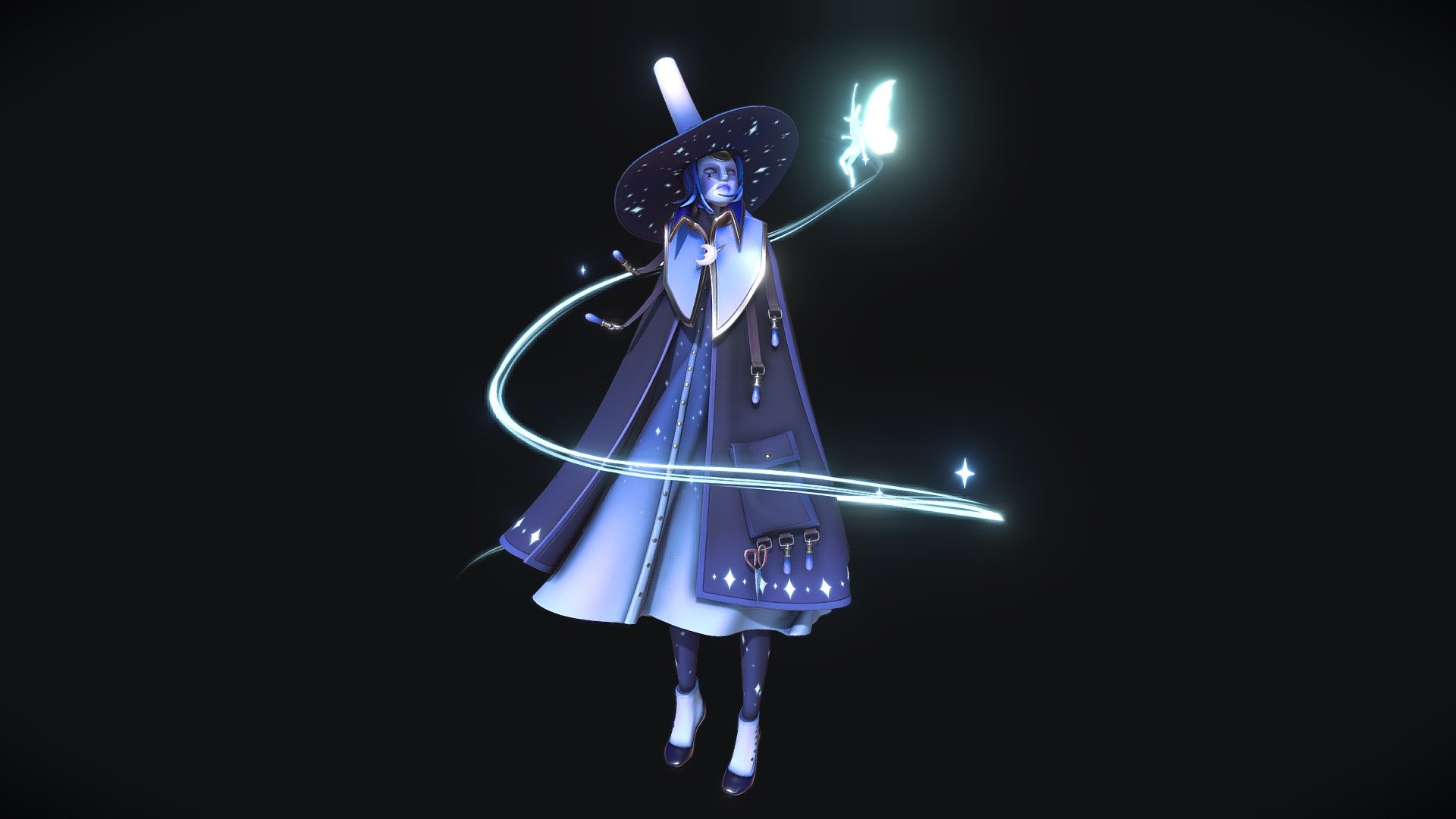 Big homage to Ranni from Elden Ring and Schierke from Berserk. 

Had a lot of fun making this. Created using Marvelous Designer, Zbrush and Substance Painter 3d model