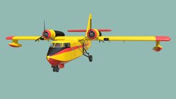 Canadair CL-215 realtime, blender, pbr, gameready