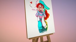 Just an Easel paint, easel, maya, cartoon, art, low, poly