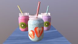 Smoothies smoothie, maya, photoshop, lowpoly