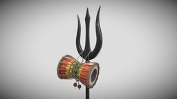 Damru and Trisul india, shiva, quads, game