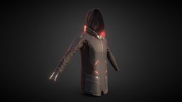 Sci-fi Hoodie cyberpunk, hoodie, apparel, pbr-texturing, jacket-clothes, gameart, sci-fi, futuristic, clothing