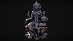 Goddess Laxmi lotus, shiva, photoscan, photogrammetry, lotus-flower