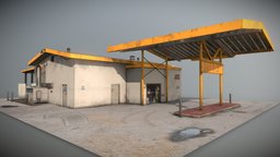 Gas Station gas, gta, realist, gtav, station, gta5, asset, low, poly