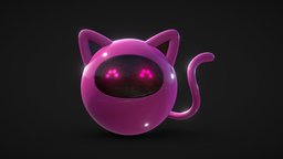 Robot Catty Female Pink cat, robo, pink, round, catty, female, robot