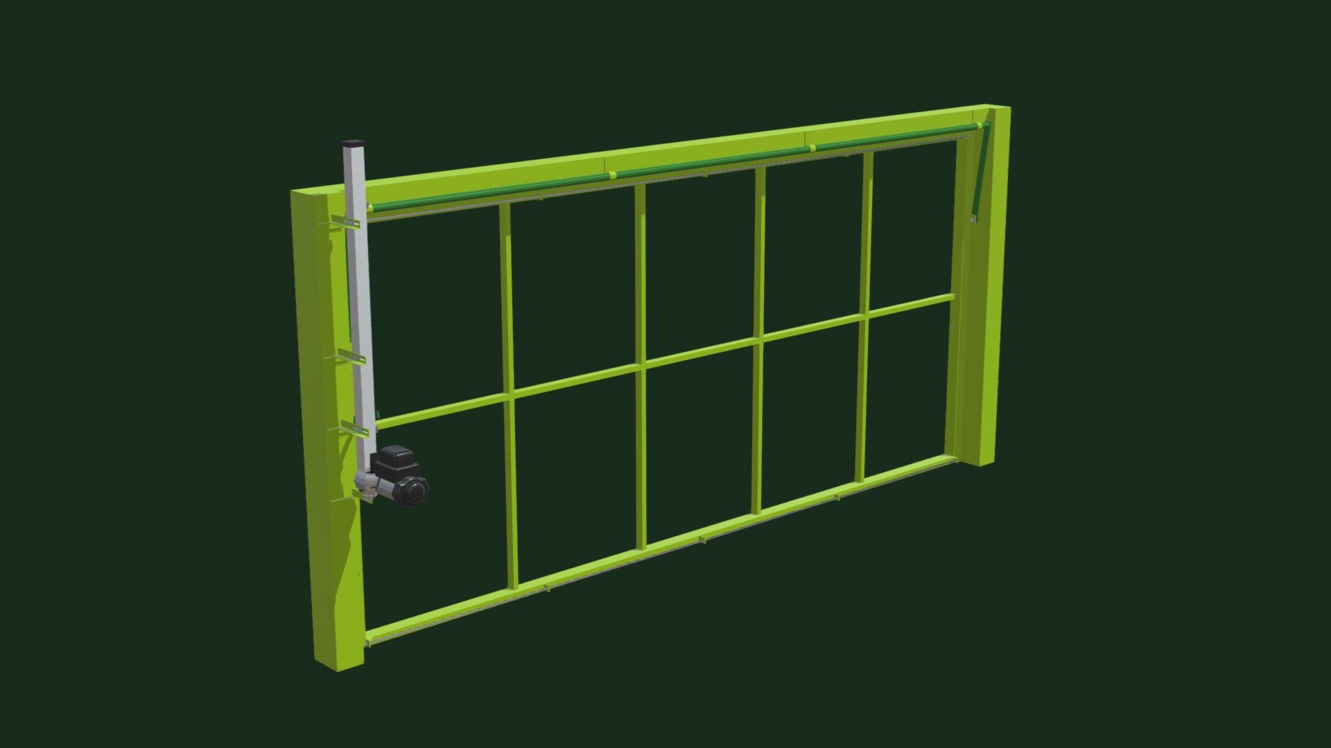 Mecanismo de contrapeso de um portão elétrico grandão 3d model
